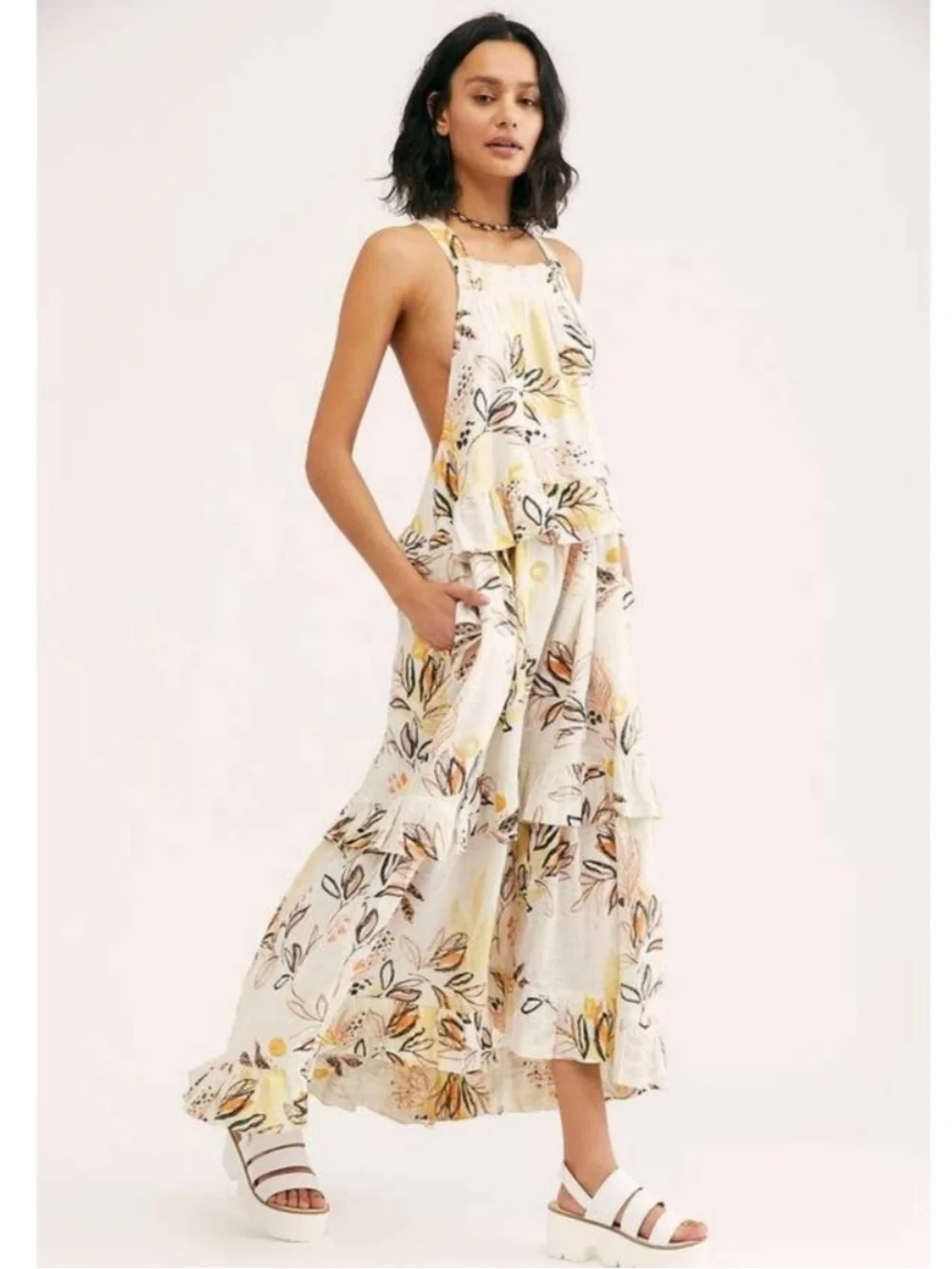 Free People Anita Maxi Dress In Ivory - Picture 7 of 9